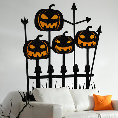 Halloween Wall Decals,Peel and Stick Halloween Theme Decor Stickers,Removable Vinyl Spooky Scary Face Wall Sticker for Holiday Party Decor. (Pumpkin Jack-o-Lantern Wall Decal)