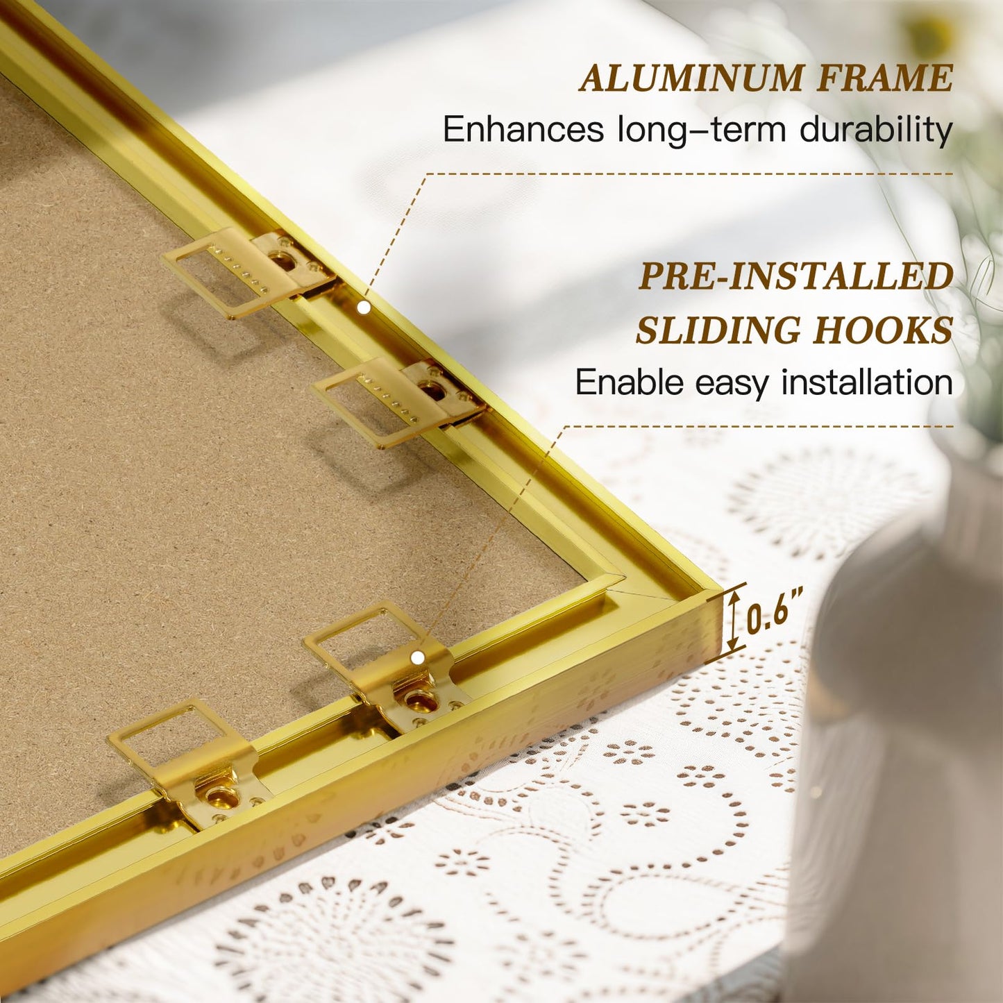 QUEENLINK Linen Bulletin Board 24" x 18", Fabric Pin Board with Gold Aluminum Frame, Decorative Vision Board for Home Office, Bedroom & Dorm Wall Decor, Includes 10 Push Pins, Pink