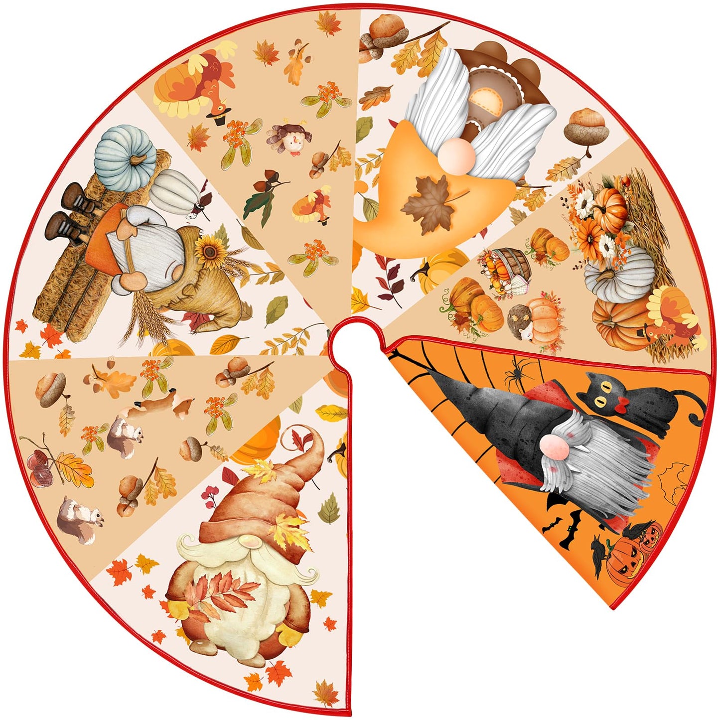 Sozize Fall Halloween Tree Skirt 36 Inch Reversible Thanksgiving Day Double Sided Print Mat Christmas Party Supplies for Home Tabletop Trees Holiday Decoration