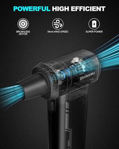 Electric Air Duster - 150000RPM Keyboard Duster for PC Cleaning, Cordless Compressed Air Duster Replaces Canned Air, 3-Gear Rechargeable Electronics Cleaner for Laptop, Car, Home & Office