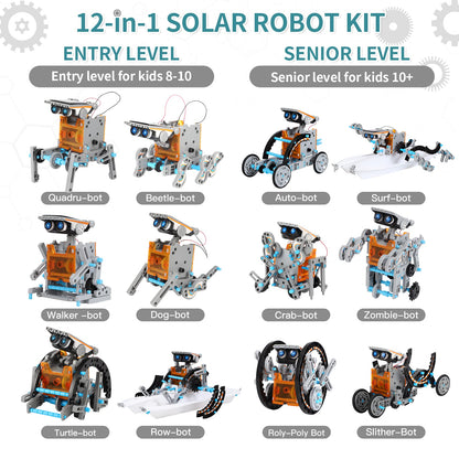 Lucky Doug Solar Power Robot Building Kits Toys for Boys Girls Ages 8-13, STEM Kit Gifts for Kids 8 9 10 11 12 13 Years, DIY Educational Science Building Robotic Set Gifts for Teenagers