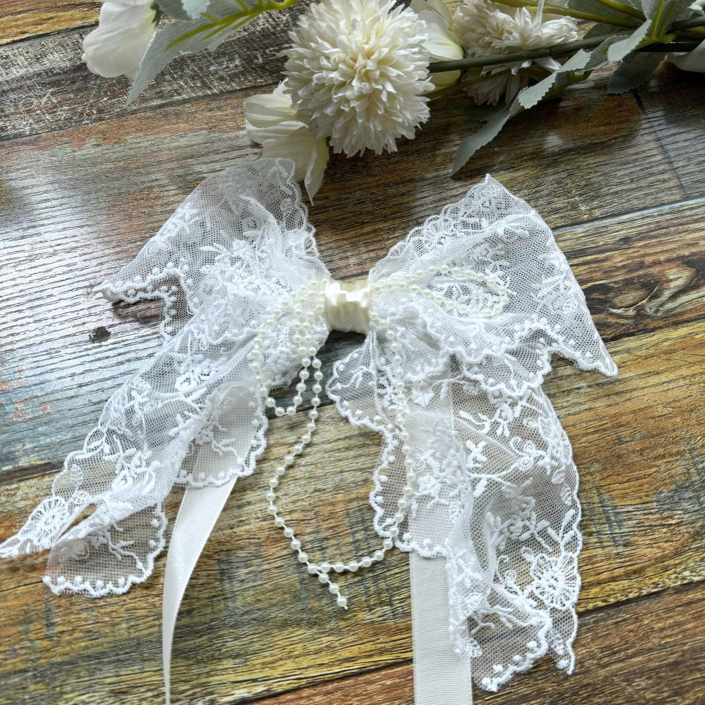 Bow Lace Curtain Tiebacks for Living Room Kids Room Punch Free Sheer Curtain Holdback Rope for Girls Room ThinCurtain Drapes Window Treatments Curtain Tiebacks 1 Pair (Ivory)