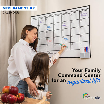 (2 PK) Large Dry Erase Calendar for Wall 24x36, Giant Family Office Big Reusable, Monthly Planner Erasable 36x24, Rolled Whiteboard White Board, Calendar Dry Erase for Undated Wall Large Classroom