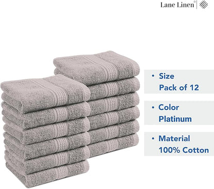 LANE LINEN Washcloths 12 Pack