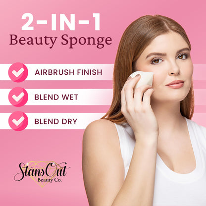 StansOut Memory Foam Makeup Sponge – No-Water-Needed Blender for Liquid, Cream & Powder Foundation – Airbrush Finish, Flawless Application