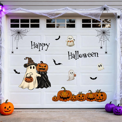 JarThenaAMCS 23Pcs Halloween Garage Decoration Magnet Stickers Ghost Pumpkin Bat Refrigerator Decals for Home Party Garage Door Car