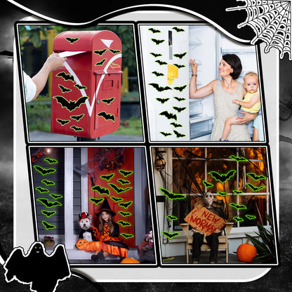 Kanayu 32 Pcs Halloween Garage Door Decorations Magnets Glow in the Dark Black Bats Spider Garage Door Magnets Luminous Magnetic Stickers Halloween Decorations for Home Car Refrigerator(Classic Bat)