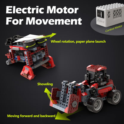 Apitor Robot B STEM Kits - Includes Large Storage Organizer, 8 in 1 Electric Monster Truck Building Toys for Kids 6-8 8-10, Educational Construction Science Kit for Boys 6-12 Christmas Birthday Gift