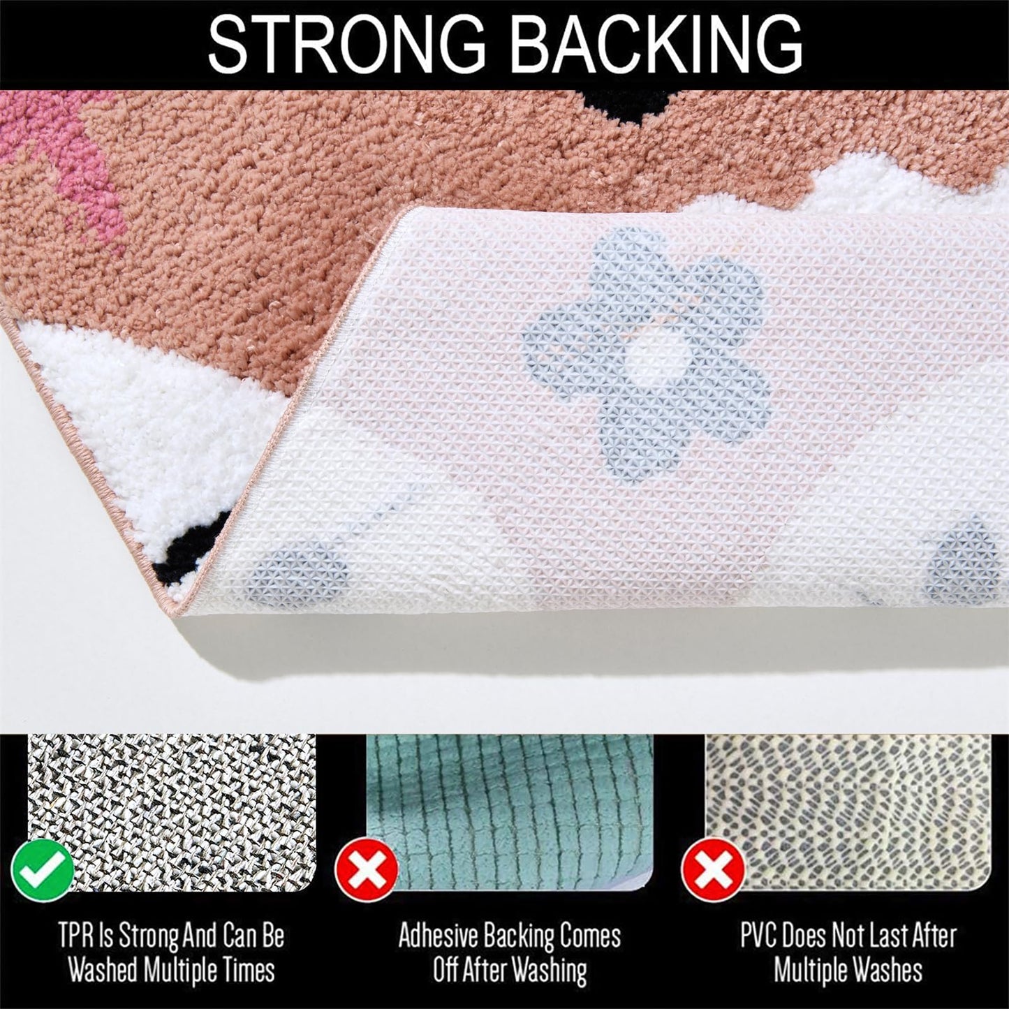Aldopein Cute Halloween Indoor Bath Mat Non Slip 2x3 Entryway Rugs Washable, Boho Floral Pumpkins Ghost Fall Halloween Throw Area Rugs for Girls Bathroom Kitchen Bedroom Spooky Aesthetic Decor