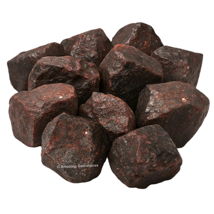 Amazing Gemstone Garnet Raw Crystals and Healing Stones, Natural Rocks for Tumbling - DIY Raw Stones and Crystals, 2 Pieces