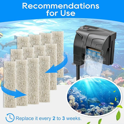 20PCS Ammonia Reducer Filter Pads Compatible with Aqueon Filter 10, Fish Tank Filters Replacement Filter Cartridges for Aqueon Quietflow LED PRO & SmartClean Aquarium Fish Tank Power Filter