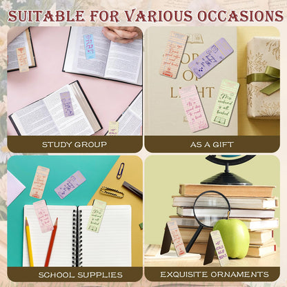 Zaamwoyy 30 Pcs Vintage Library Magnetic Bookmarks, Inspirational Quotes Aesthetic Bookmarks Bulk, Cute Handwritten Book Mark for Women Man Reading Lovers Students Teachers Office Workers Gift