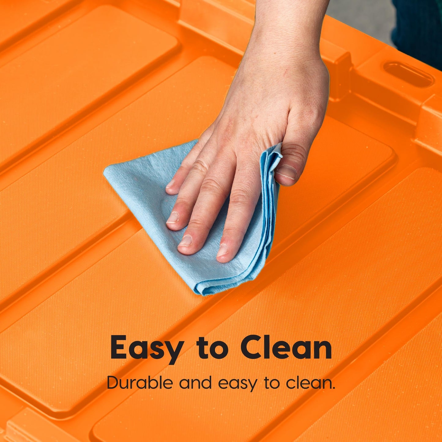 IRIS USA 3-Pack 27 Gallon Storage Bins with Lids |Made in USA| Heavy Duty Plastic Tote Containers for Truckbed Tool Box Organization, Large - Orange