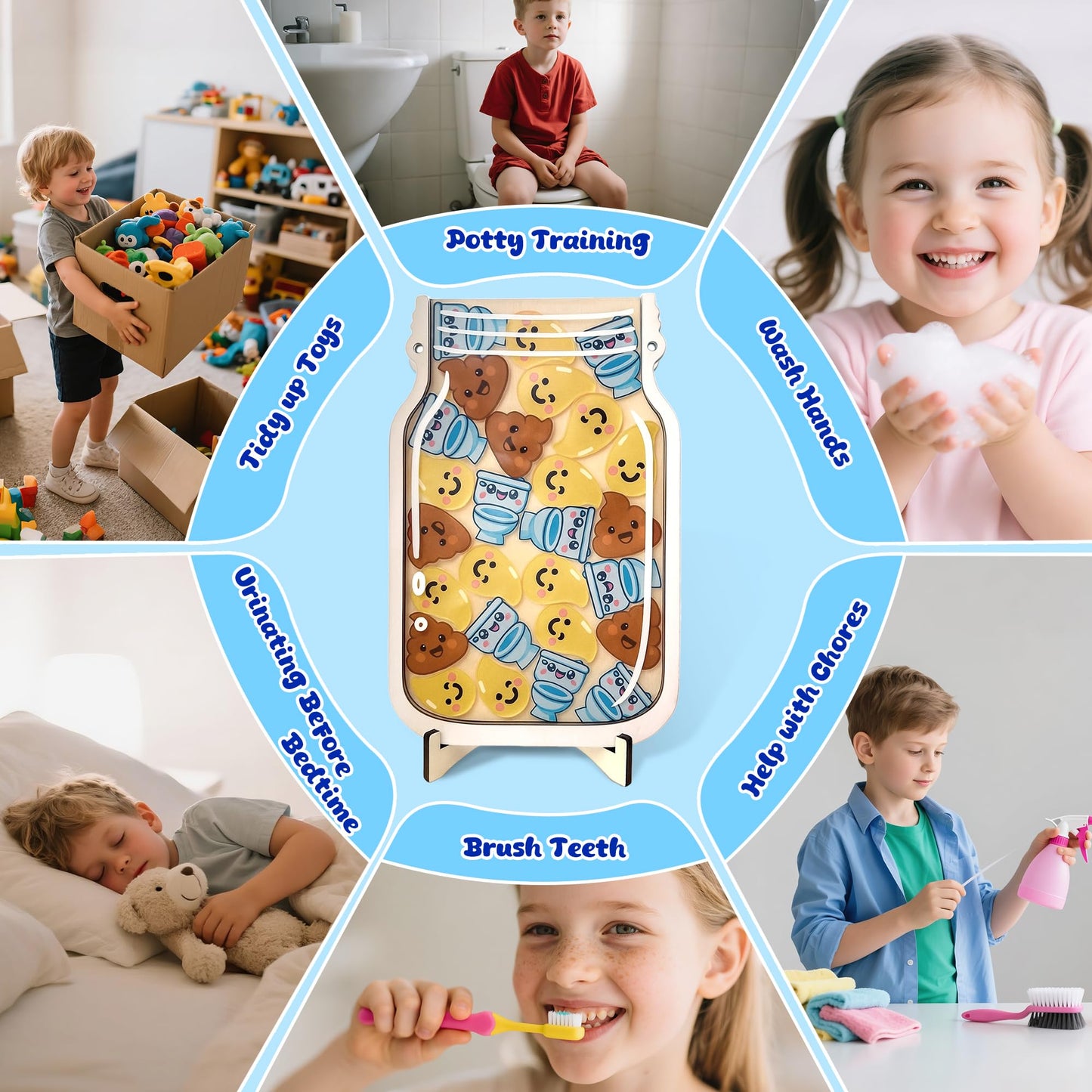 Yoink Reward Jar for Kids, Potty Training Reward Jar with 27 Fun Tokens, Potty Rewards for Toddlers Boys and Girls, Home and Classroom Good Behavior Management Tool