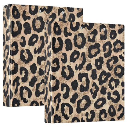 Leopard Round Ring Binders 1.5 Cheetah 3 Ring Clipboard Binder for Office School Work Supplies File Folder 200 Sheet Capacity Easy Open