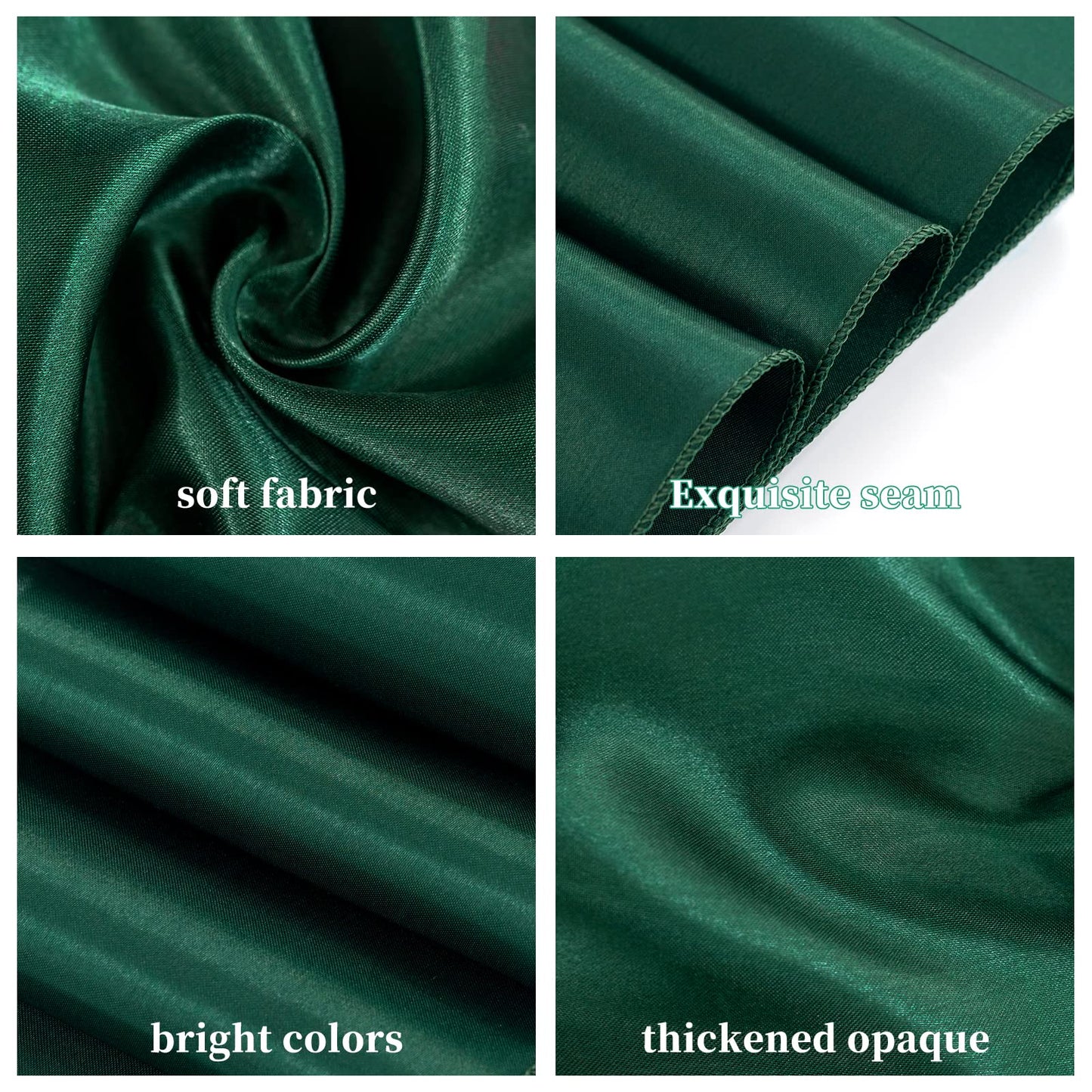 Lykoow 100 Pieces Emerald Green Satin Chair Sashes for Wedding Reception Party Hotel Home Kitchen Decoration-Emerald Green