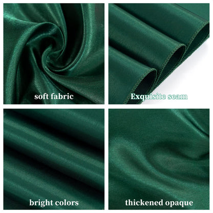 Lykoow 100 Pieces Emerald Green Satin Chair Sashes for Wedding Reception Party Hotel Home Kitchen Decoration-Emerald Green