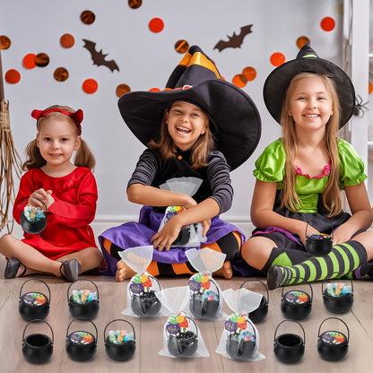 Roowest 24 Sets Halloween Party Favors, Halloween Mini Cauldrons Card Opp Bags Goodie Bag Fillers Gifts Party Supplies Non Candy Trick or Treat for Rewards