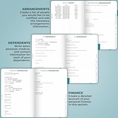 Clever Fox End of Life Planner – Final Arrangements Organizer for Beneficiary, Will Preparation, Last Wishes & Funeral Planning, A5 (Dark Teal)