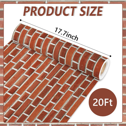 Qyeahkj Red Brick Bulletin Board Paper Roll Fireplace Bulletin Board Background Paper Fade Resistant Chimney Classroom Decoration Poster Art Craft Home Wall Education Decoration Supplies 17.7in x 20ft
