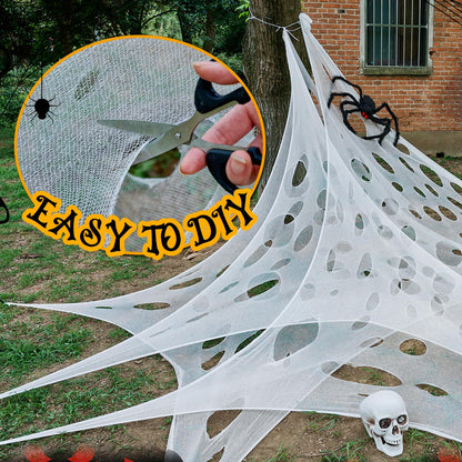 VICAMB 470sqft Giant Spider Web Halloween Decorations Outdoor Cut Your Own Spider Web Netting Beef Netting for Haunted House,Halloween Party Decoration