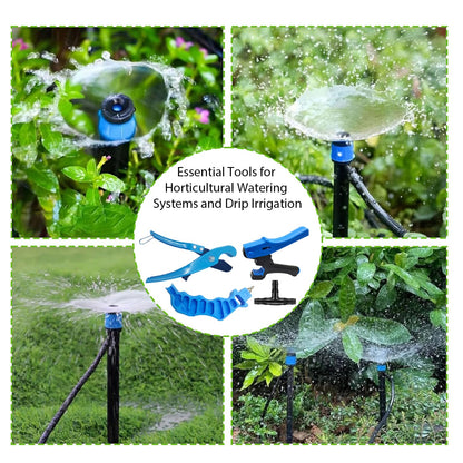 Foinco Drip Irrigation Hole Punch Tool, 2in1 Precision Sprinkler Hose Cutter, 3Pieces, Fits 16/20/25mm PE Pipe