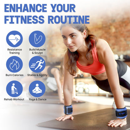 Yes4All Wrist & Ankle Weights Pair 1lb -10lbs for Women, Men Adjustable Strap - Walking, Jogging, Pilates, Gym Fitness Workout (2 lbs x2, Blue)