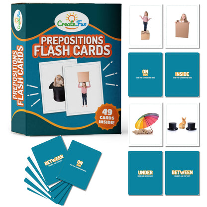 49 Preposition Vocabulary Builder Flash Cards Vol 1 Includes 7 Picture Card Prepositions with 5 Sequencing Learning Games for Kids, Parents, Teachers, ESL, Speech Therapy, Autism, ABA and Homeschool