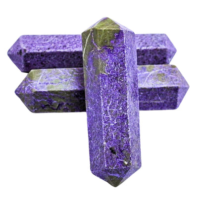 Amazing Gemstone Stichtite Crystal Points Bulk Healing Crystals and Stones - Pack of 3 Double Terminated Healing Wand Point Bulk Crystals for Crafts, Crystal Grid, DIY Work