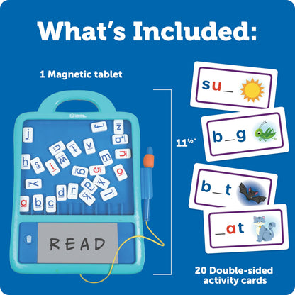 Learning Resources Skill Builders Magnetic Word Builder, Learn to Read, Phonetic Alphabet, Puzzle Board, ABC Kids Games, Sensory Board For Kids, Fine Motor Skills, Birthday Gift