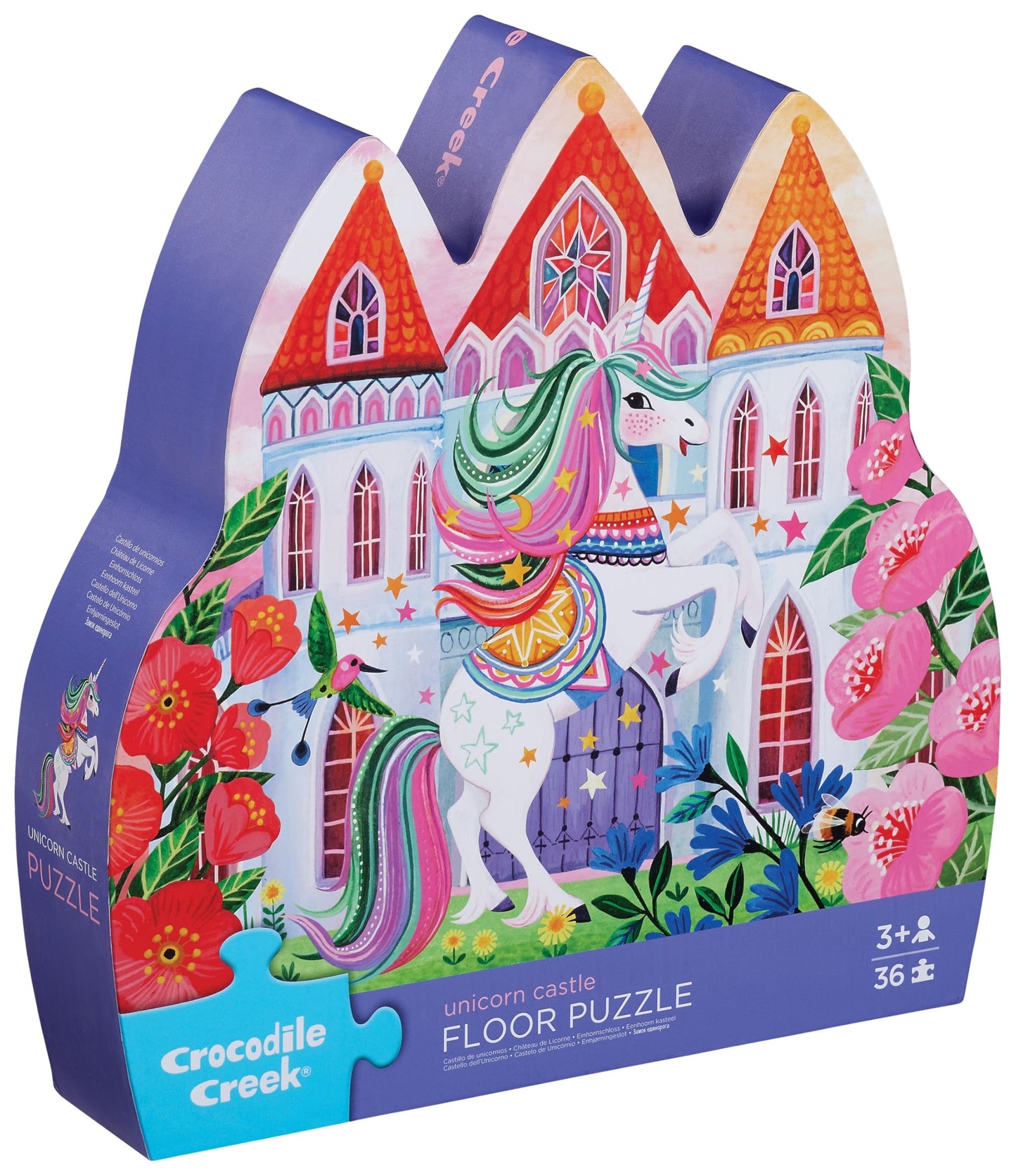 Crocodile Creek Jigsaw Puzzle, 36 Piece for Kids 3 Years and Up, Heavy-Duty Shaped Box for Storage, Finished Puzzle Size 18 x 24 inches, Unicorn Castle