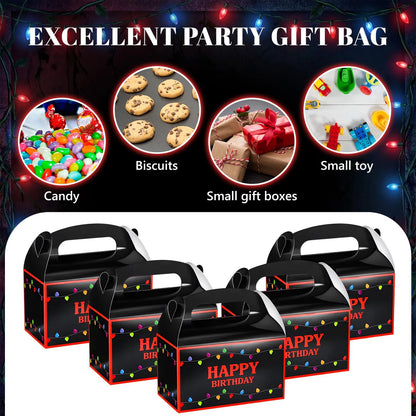 Marspark 24 Pack Strange Birthday Party Supplies, Paper Gift Boxes, Cartoon Candy Treat Boxes for Strange Themed Birthday Party Decorations(Spooky Pattern)