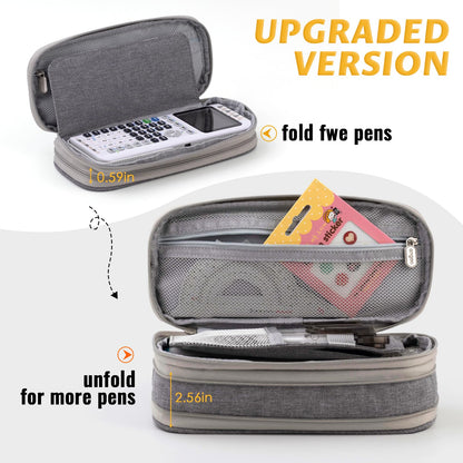 EASTHILL Big Capacity Pencil Pen Case Office College School Large Storage High Capacity Bag Pouch Holder Box Organizer (Gray)
