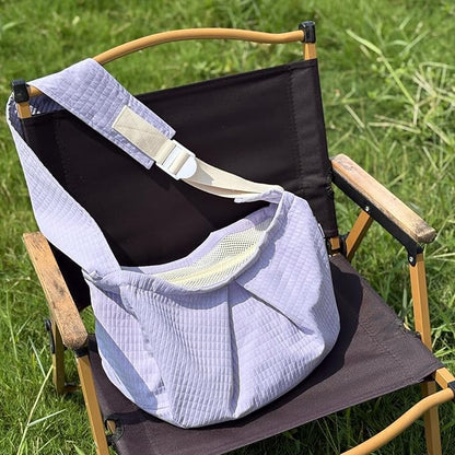 Ferret Sling Carrier - Pet Carrying Bag with Adjustable Strap Hands Free Shoulder Bag Crossbody Travel Slings Soft Small Animal Bonding Pouch Front Backpack for Ferret Rabbit Puppy Kitten (Purple)