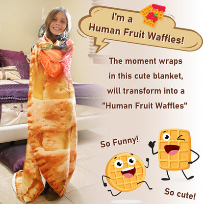 Catalonia Funny Fruit Pie Wrap Blanket for Kids & Adults, Quirk Gifts for Teenage Boys & Girls, Halloween Throw Blanket for Bed & Sofa, 59 inch