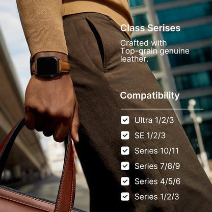 Fullmosa Leather Band Compatible with Apple Watch Bands 49mm 46mm 45mm 44mm 42mm,Top Grain Leather iWatch Straps for Apple Watch Ultra SE Series 11 10 9 8 7 6 5 4 3 2 1,Brown+Black/Black+Silver