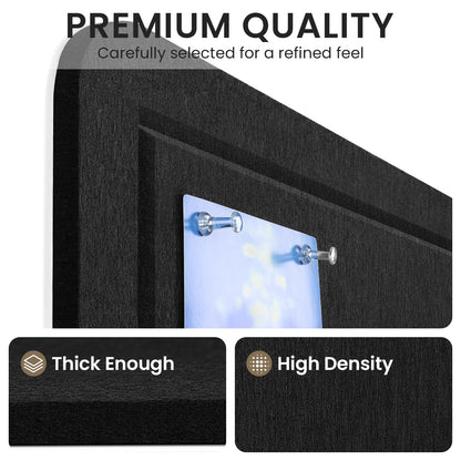 Large Bulletin Board, 60 X 35 Inches Felt Cork Board with 40 Pushpins, Foldable Felt Notice Pin Board Photo Display Board with Self-Adhesive Tape for Office Home School (Black, 60x35 inch)