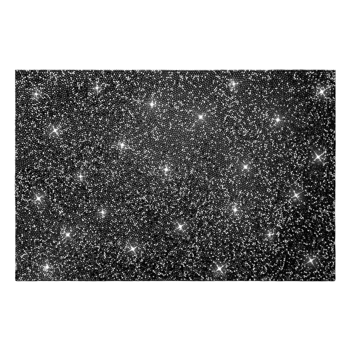 Cumouna Black Placemat, Sparkle Glitter Rhinestones Table Mat Crushed Diamond Rectangle Table Placemat 12 x 18 inch for Home Kitchen Dinning Christmas Thanksgiving Fall New Year Decorations