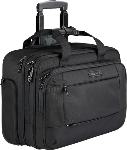 KROSER Rolling Laptop Bag for Men Women, Rolling Laptop Wheeled Briefcase for Business Fits Up to 17.3 Inch Laptop, Water-Repellent Wheeled Computer Bag Roller Case with RFID Pockets for Travel