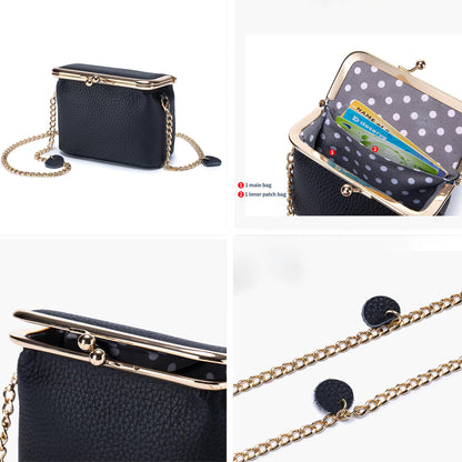 Fashion Crossbody Coin Purse for Women Small Credit Card Holder Wallet with Chain Leather Compact Wallet for Cash, Keys, Lipstick (Black)