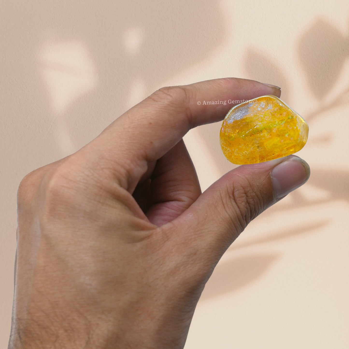 Amazing Gemstone Tangerine Aura Quartz Crystals and Healing Stones Tumbled - 1 Oz Tangerine Aura Quartz Stone, Natural Healing Stones for Energy Balance, Stress Relief - Polished