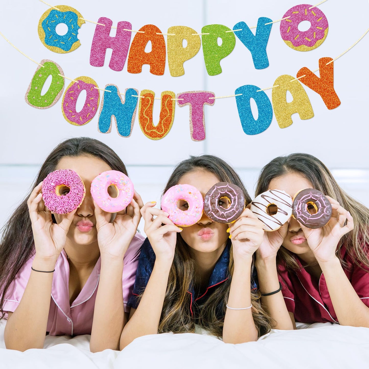 Happy Donut Day Banner, Pre-Strung