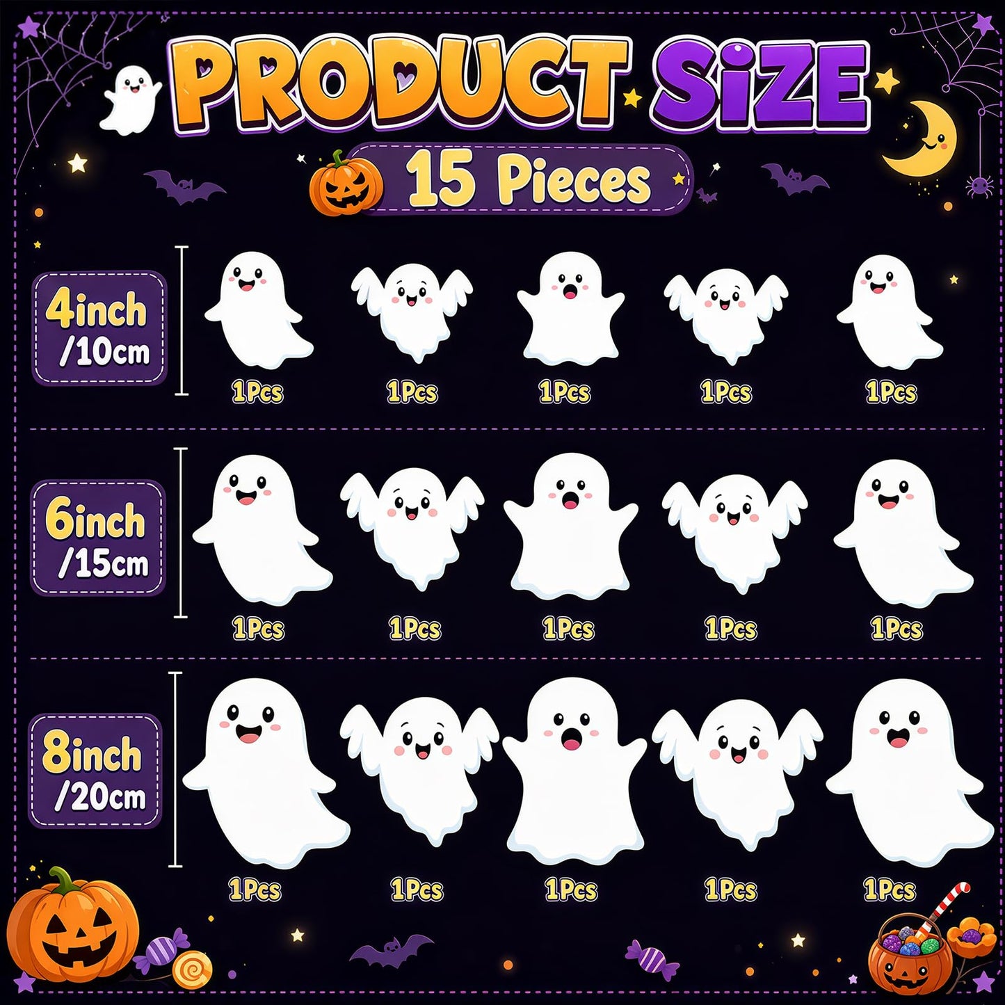 Cinnvoice 15 Pcs Luminous Garage Door Magnets Glow in the Dark Large Garage Door Magnets Halloween Ghost Magnetic Decorations Refrigerator Fridge Cruise Kitchen Decor
