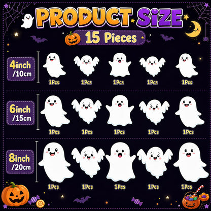 Cinnvoice 15 Pcs Luminous Garage Door Magnets Glow in the Dark Large Garage Door Magnets Halloween Ghost Magnetic Decorations Refrigerator Fridge Cruise Kitchen Decor