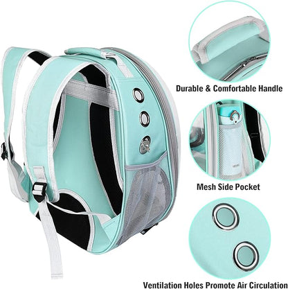 Bird Backpack, Bird Carrier Travel Cage with Perch, Portable Wildbird Carrier Bag, Parrot Parakeet Cockatiel Cage with Food Bowl & Stainless Steel Tray for Conures Budgie Canary Lovebirds Small Animal