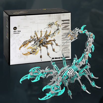 Metalkitor Scorpion 3D Metal Puzzles Kits for Adults Teens – 454 Pcs – Mechanical Assembly Models – 4 Hours to Build – Ideal for Gifts and Decorations (Green)