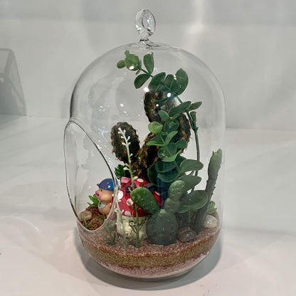 WGV Hanging Glass Plant Terrarium, Width 5", Height 8", Lantern DIY Air Succulent Planter Clear Tea Light Votive Candle Holder, Wedding Event Office Home Outdoor Decor, 1 Piece