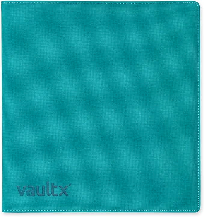 Vault X Slim Ring Binder, 540 Cards, fits 9 Pocket Pages, Exo-Tec Material, 3 D-Ring Folder, for Trading Cards (Teal)