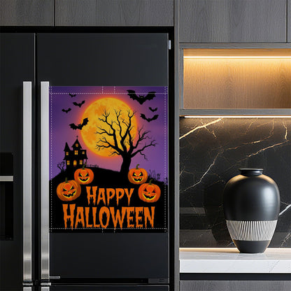 Halloween Pumpkin Bat Dishwasher Magnet Cover,Front Dishwasher Cover Decoration Reusable Decorative Magnetic Cover for Home Kitcen Appliance 23x26 Inch