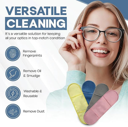Eyeglass Cleaning Cloth, 4 Pack, Eyeglass Cleaning Wipes, Lens Wipes